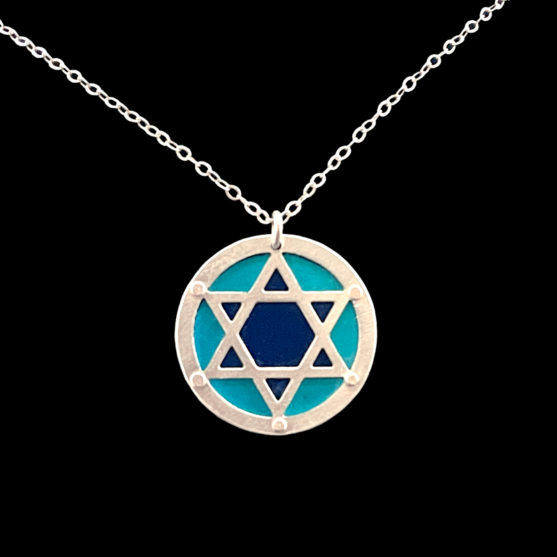 STAR OF DAVID JUDAICA NECKLACE - 1" LARGE