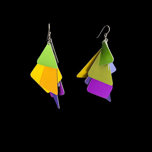 GEO JINGLES EARRINGS - MARDI GRAS Short