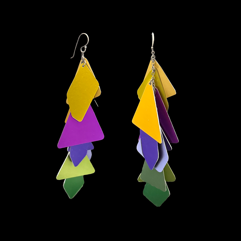 GEO JINGLES EARRINGS - MARDI GRAS Long