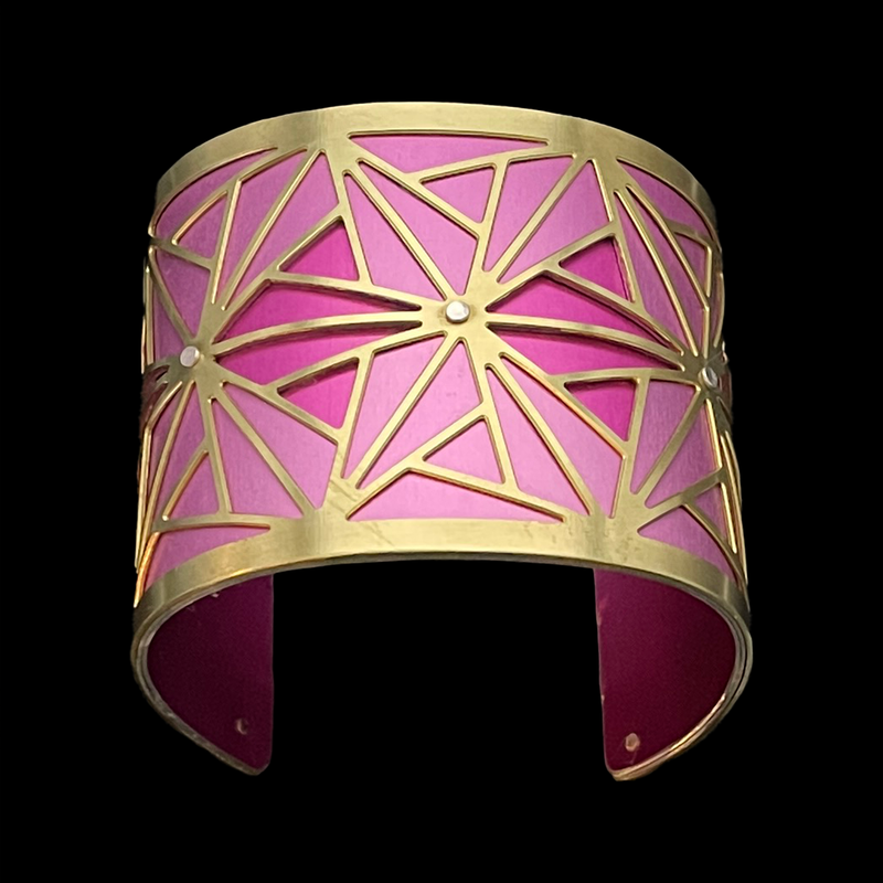 ORIGAMI CUFF TWO-TONE LARGE BRASS