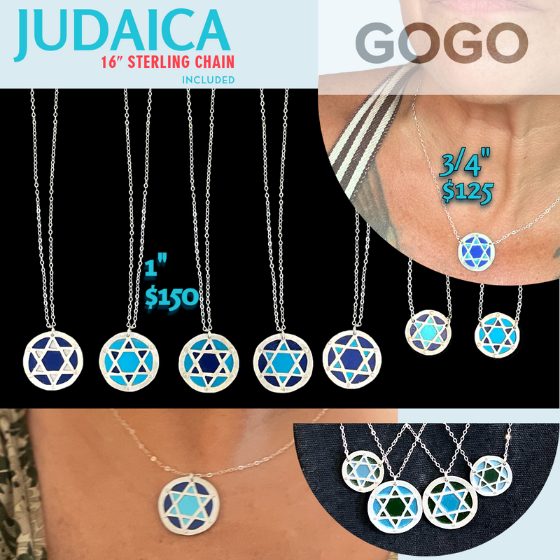 STAR OF DAVID JUDAICA NECKLACE - SMALL 3/4"