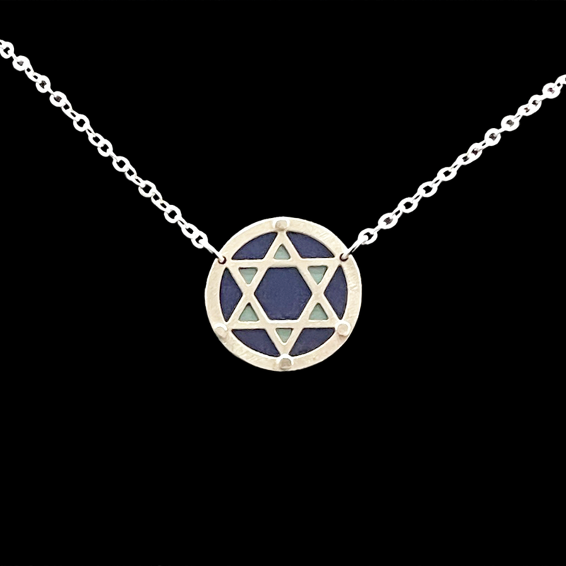 STAR OF DAVID JUDAICA NECKLACE - SMALL 3/4"