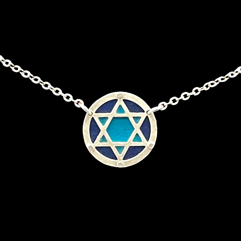 STAR OF DAVID JUDAICA NECKLACE - SMALL 3/4"