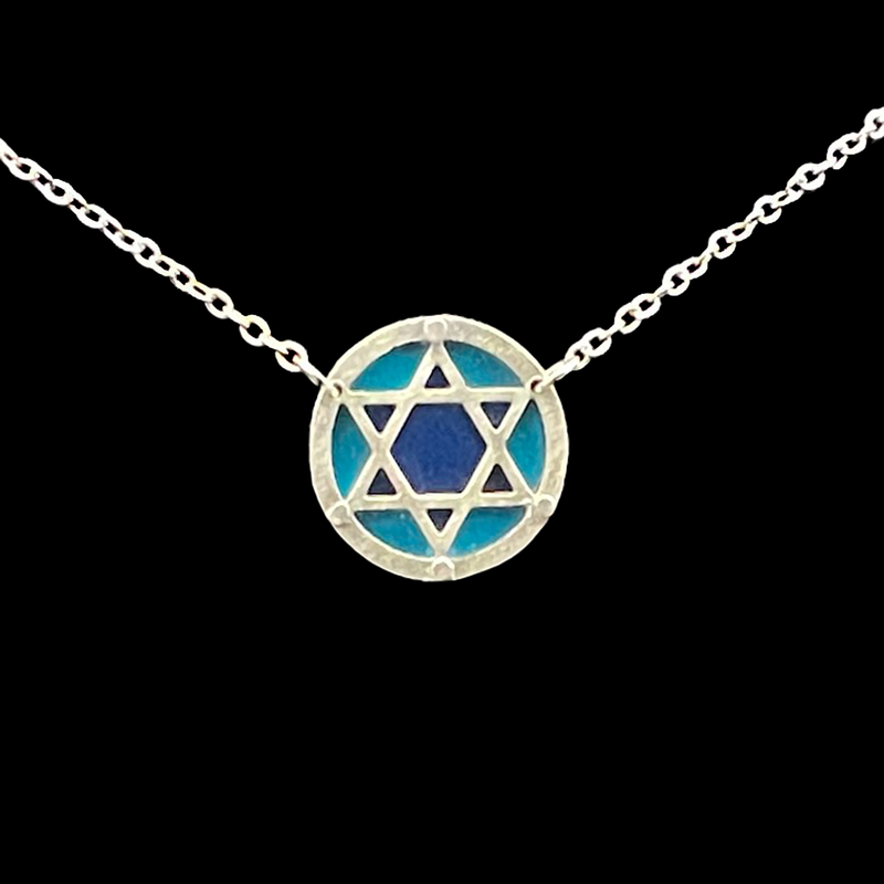 STAR OF DAVID JUDAICA NECKLACE - SMALL 3/4"