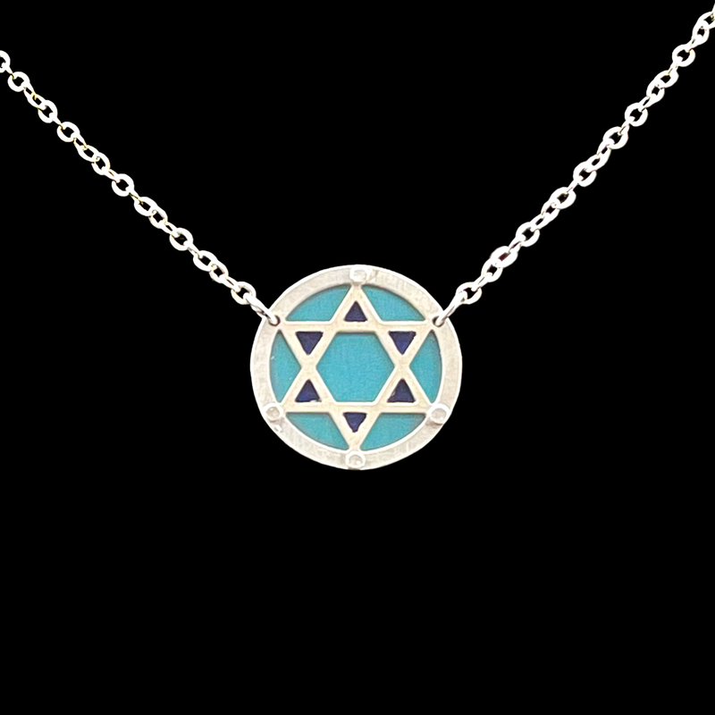 STAR OF DAVID JUDAICA NECKLACE - SMALL 3/4"