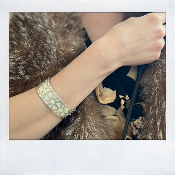 Louis Vuitton Two-Tone Metal Cuff Silver/Gold