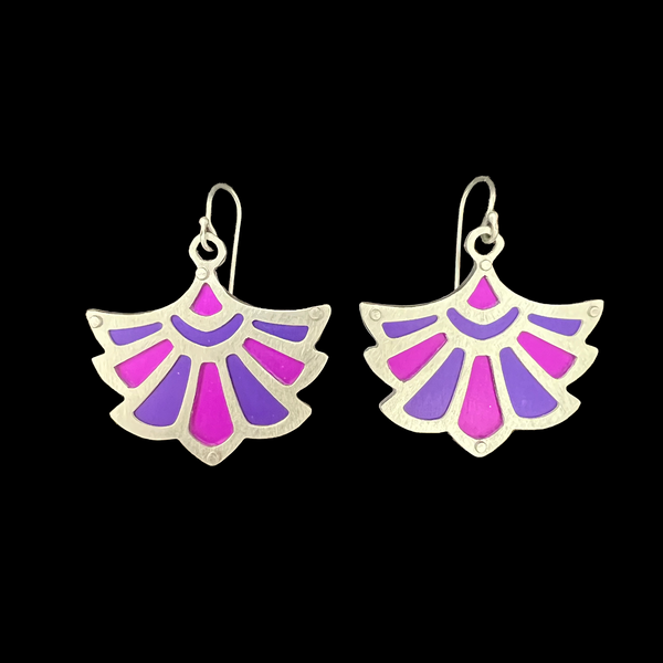 DECO FAN EARRINGS 2-TONE