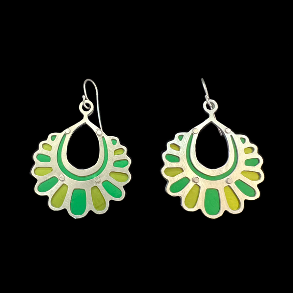 DECO PLUME EARRINGS 2-TONE